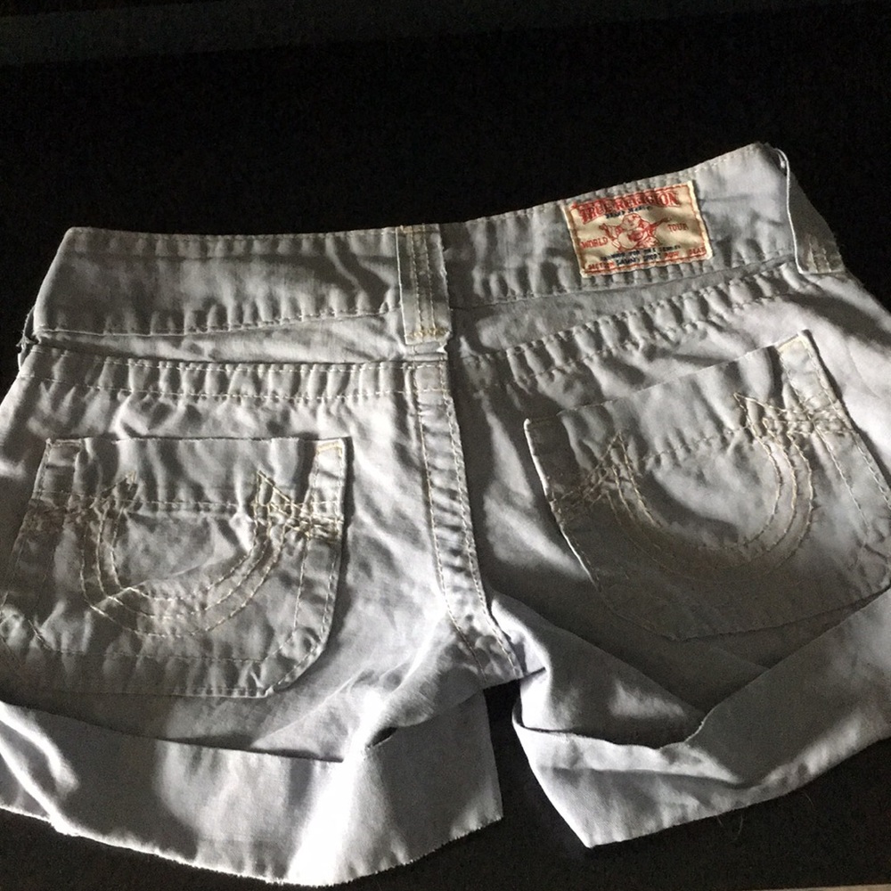 Size 25 true religion grey denim shorts